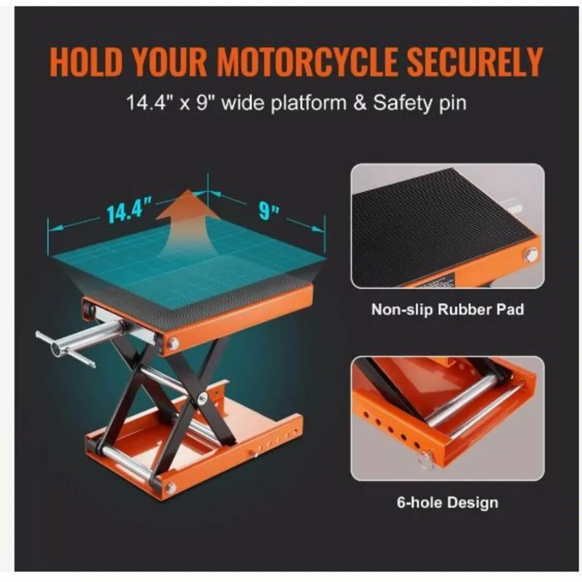 Motorcycle Scissor Jack Lift 499.5 kg Wide Deck - Image 1