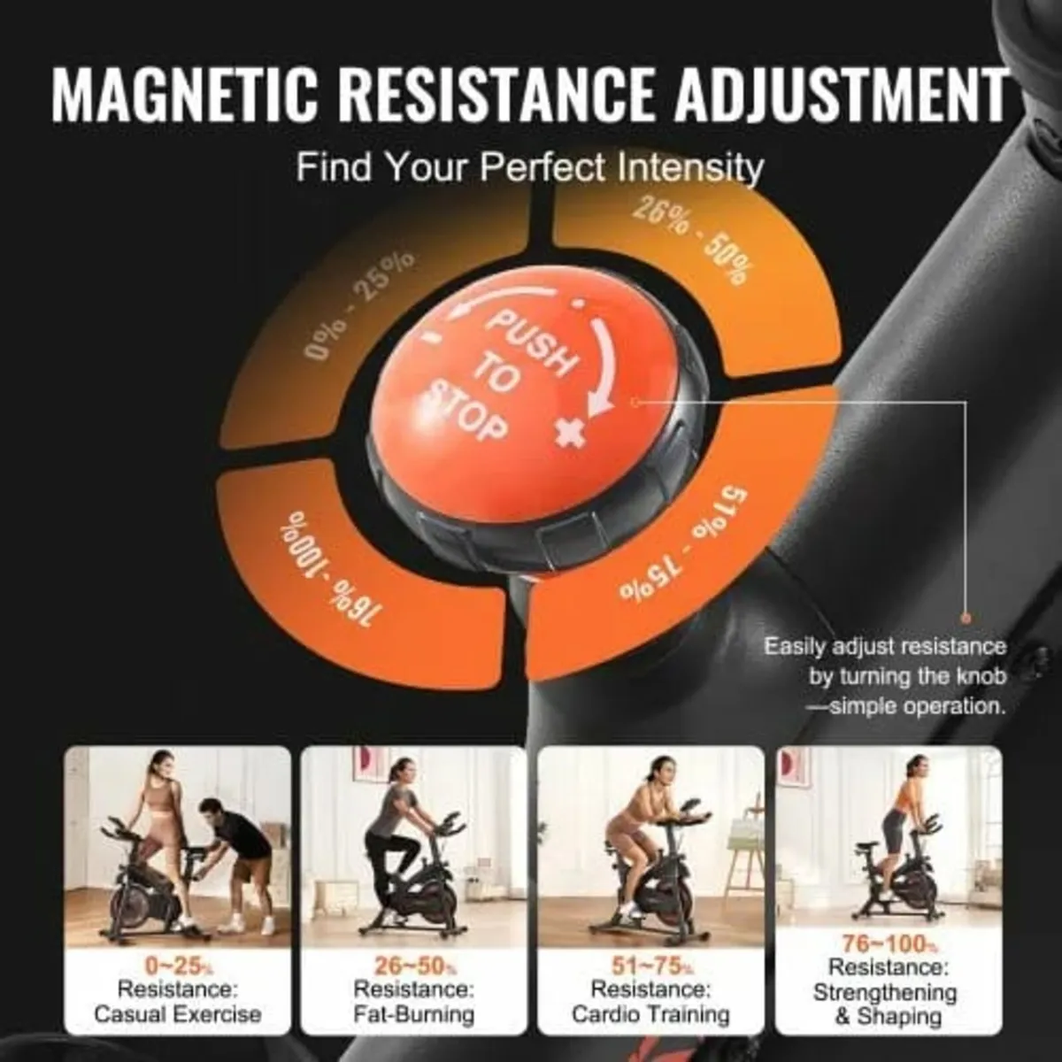 Exercise Bike, Adjustable Magnetic Resistance Stat - Image 3