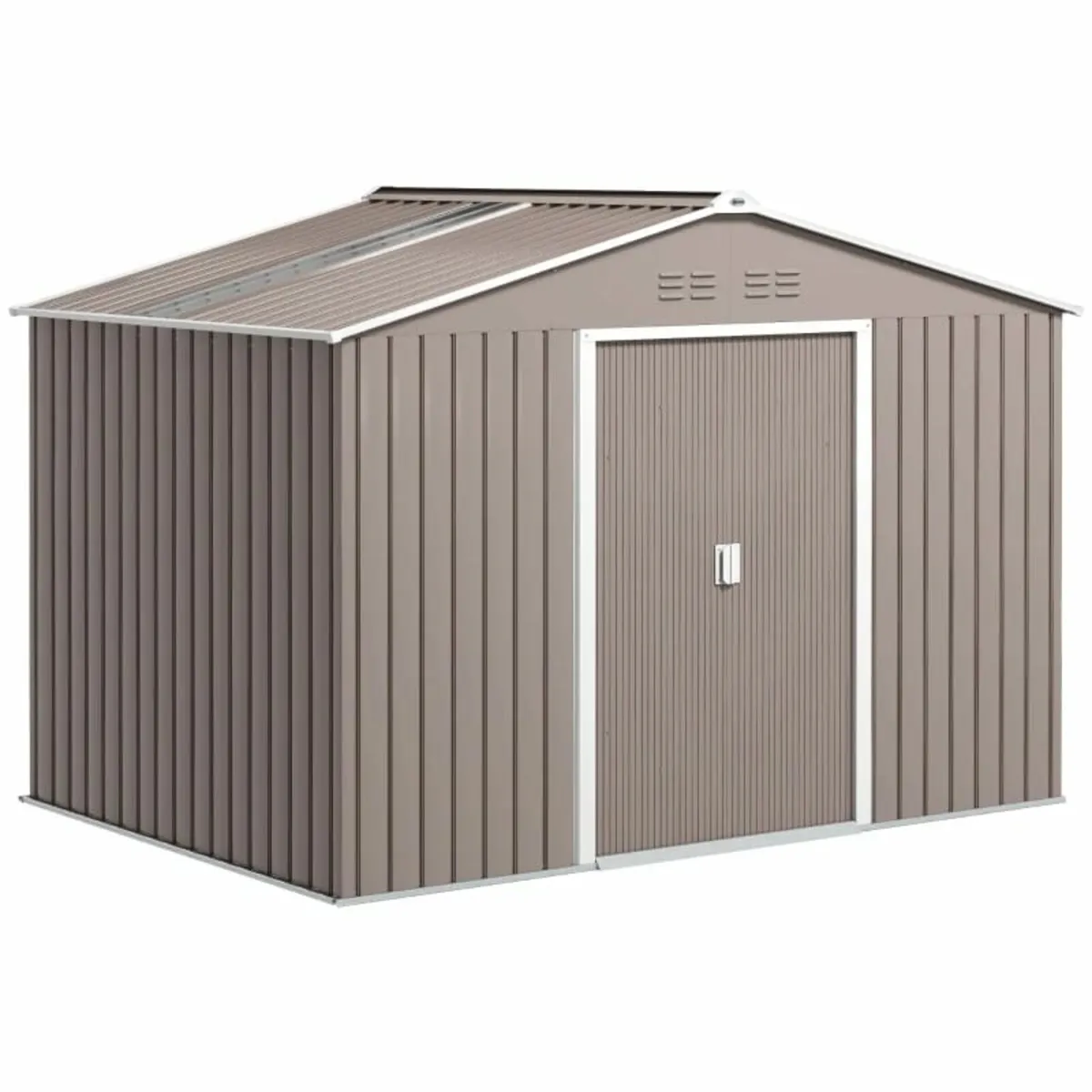 Metal Tool Shed with Sliding Doors and Ventilation - Image 1