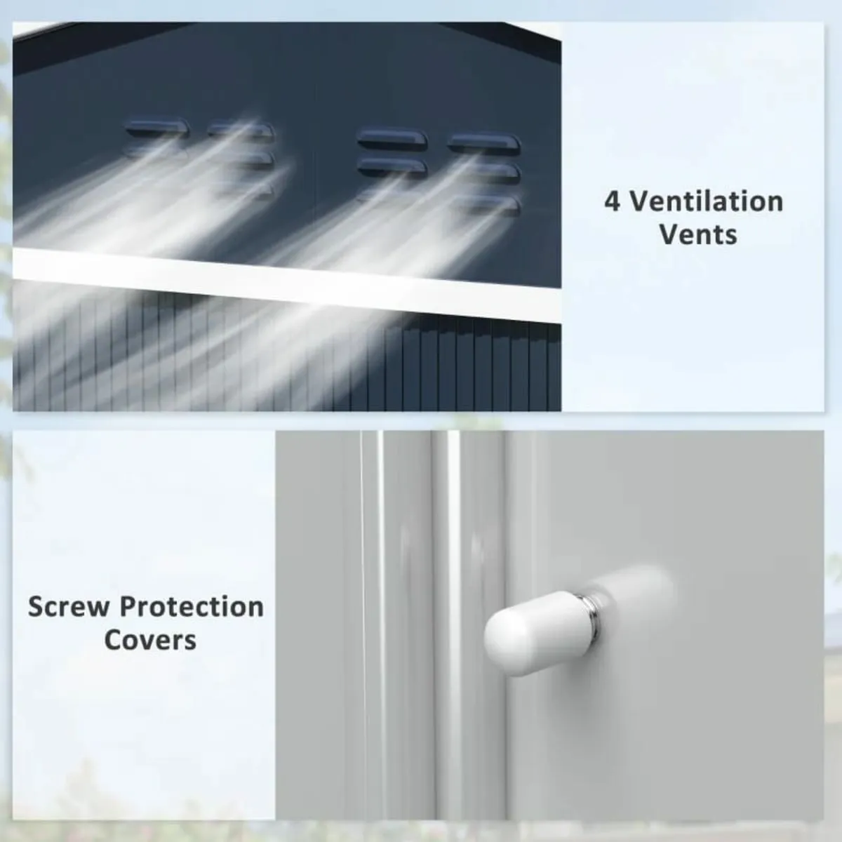 Dark grey Metal Tool Shed with Sliding Doors and V - Image 4