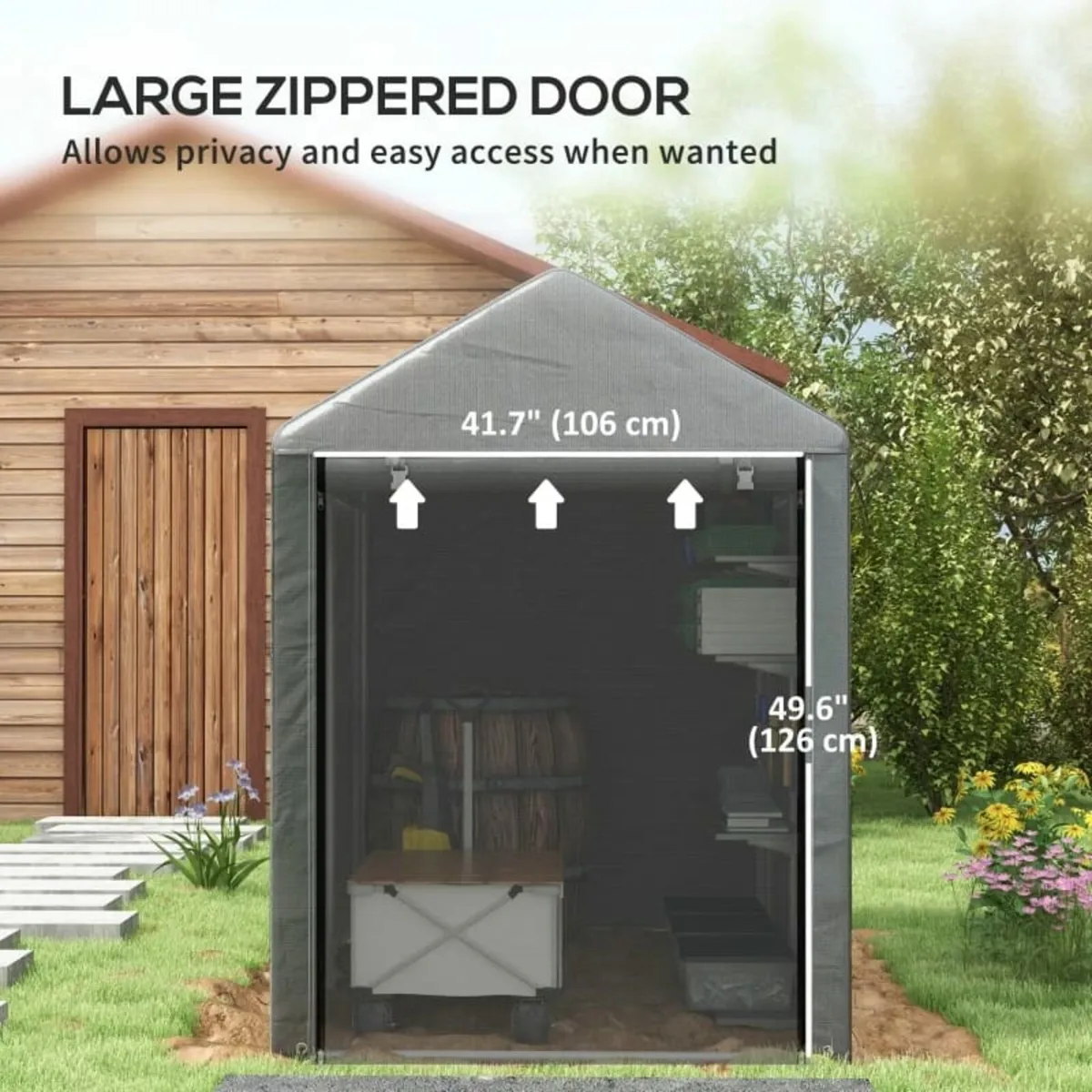 179 x 120cm Temporary Garden Shed, with Accessorie - Image 4