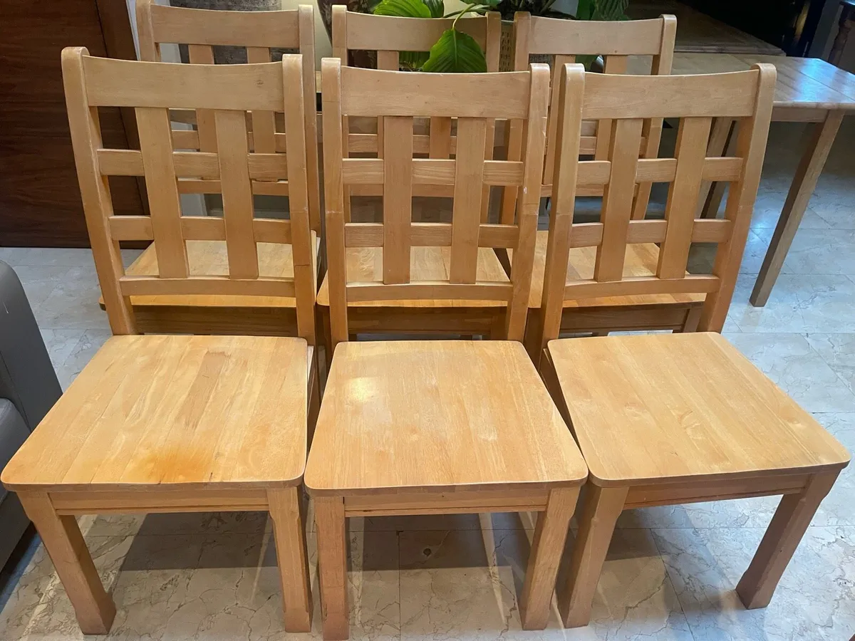 6 x Extremely Solid Wooden Kitchen Dining Chairs - Image 1