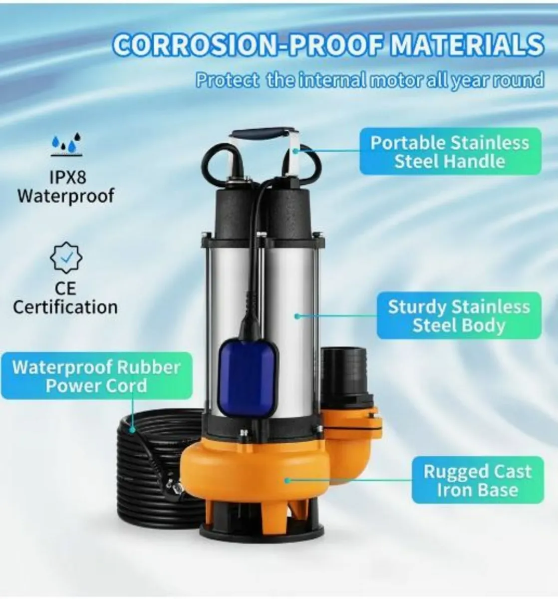 Submersible Water Pump, 2200W - Image 4