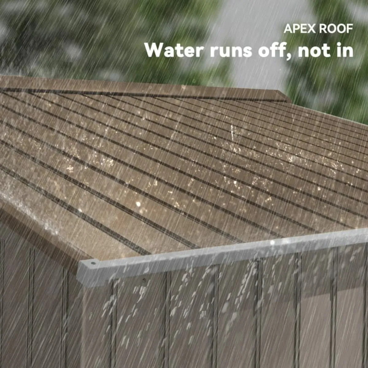 9 x 6FT Outdoor Garden Roofed Metal Storage Shed T - Image 4