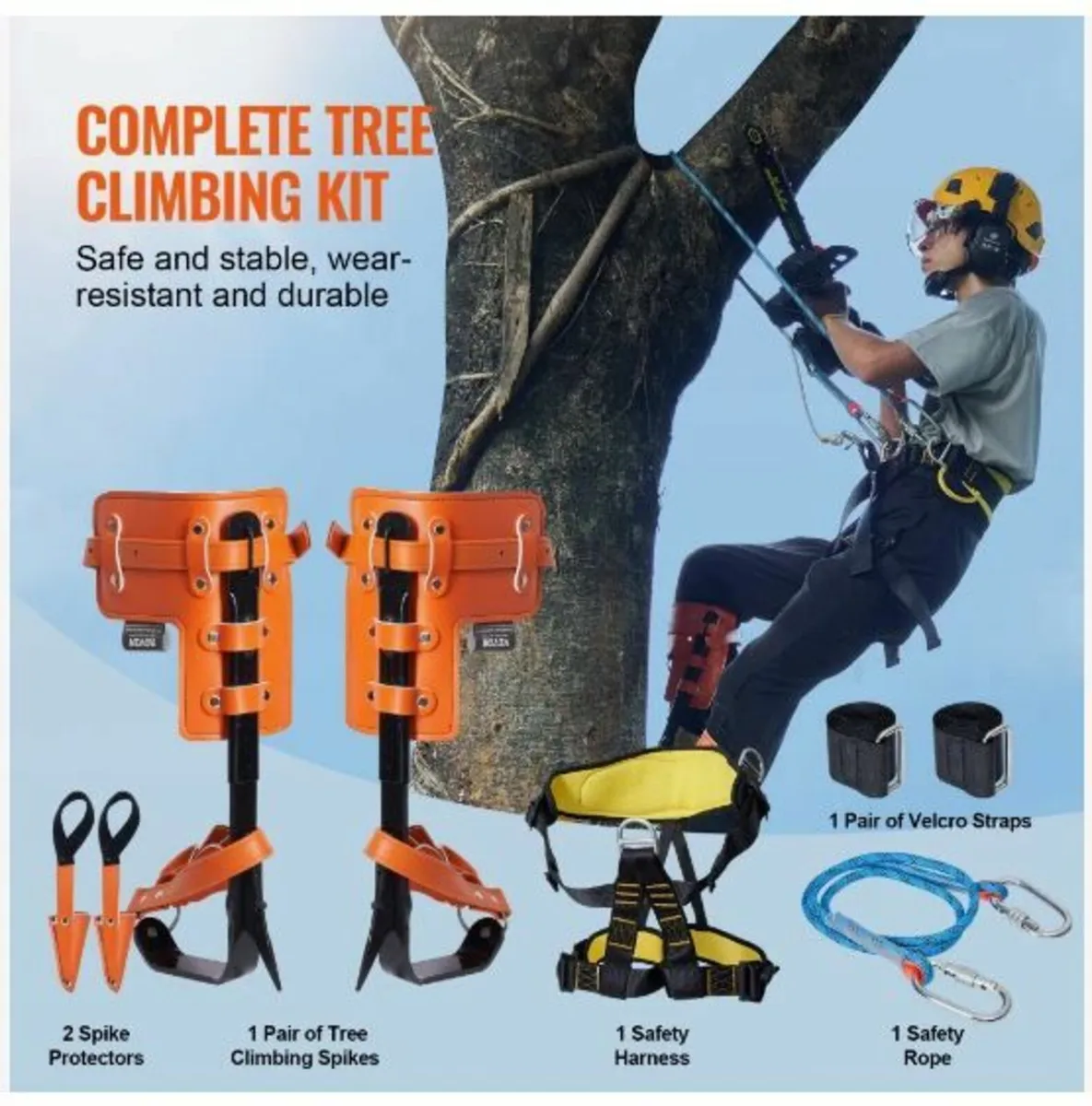 Tree Climbing Spikes Set, 1 Pair Alloy Steel - Image 4