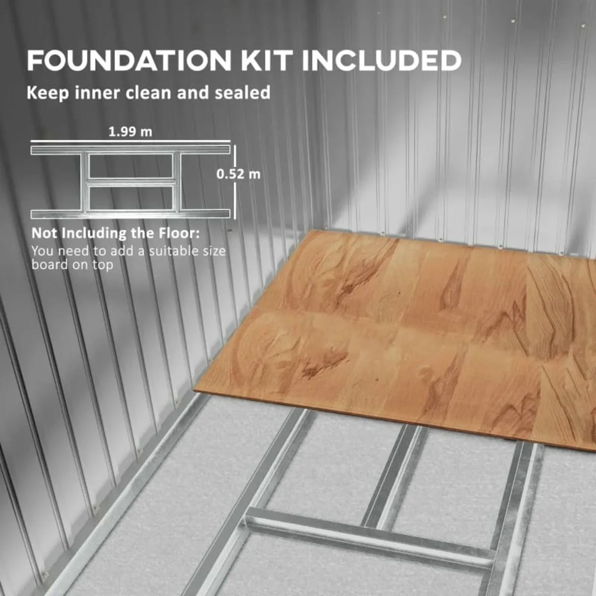 Garden Storage Shed w/ window Double Door Green

F - Image 4