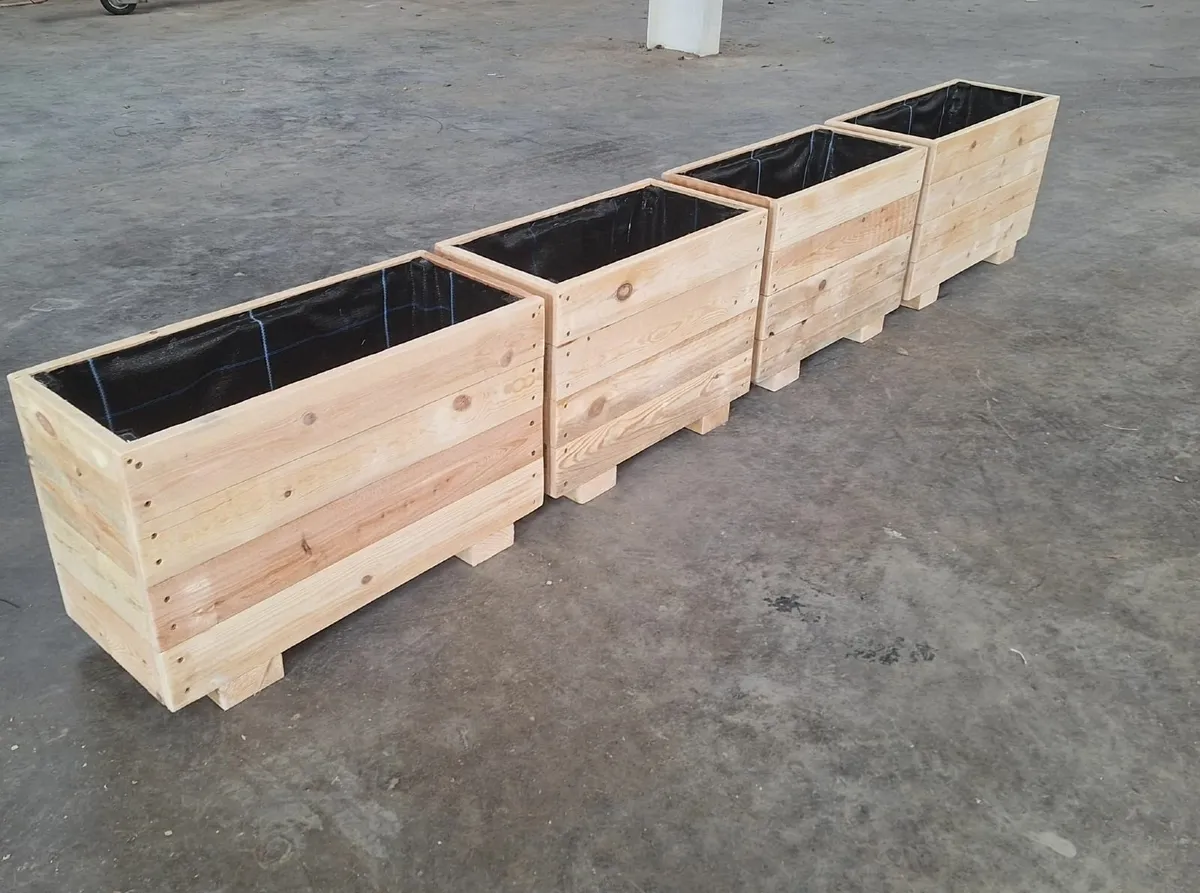 Small Outdoor Wooden Planters - Image 2