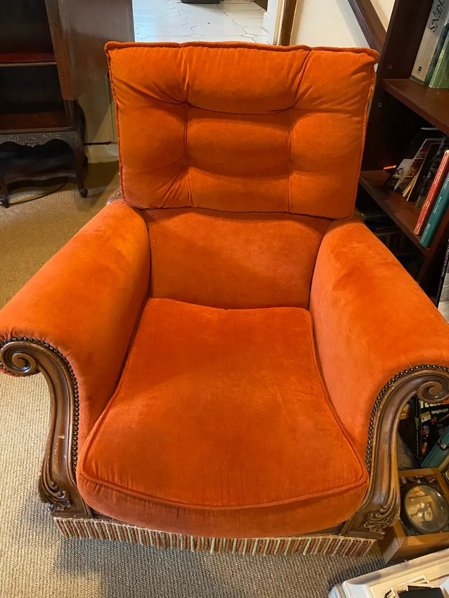 Tangerine colour very comfortable 3 piece suite - Image 2