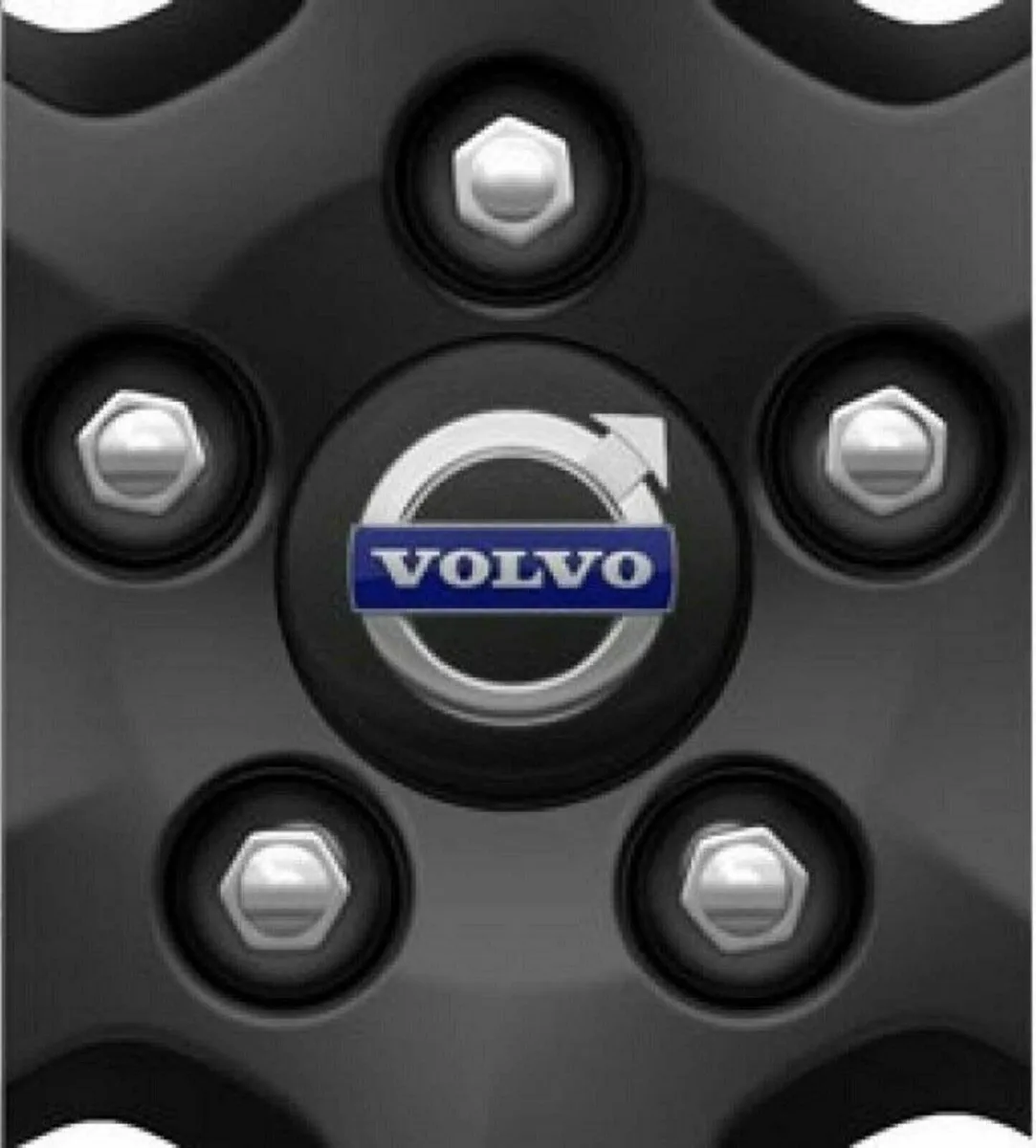 4 x Volvo Centre Caps (Black/Blue) FREE POST - Image 1