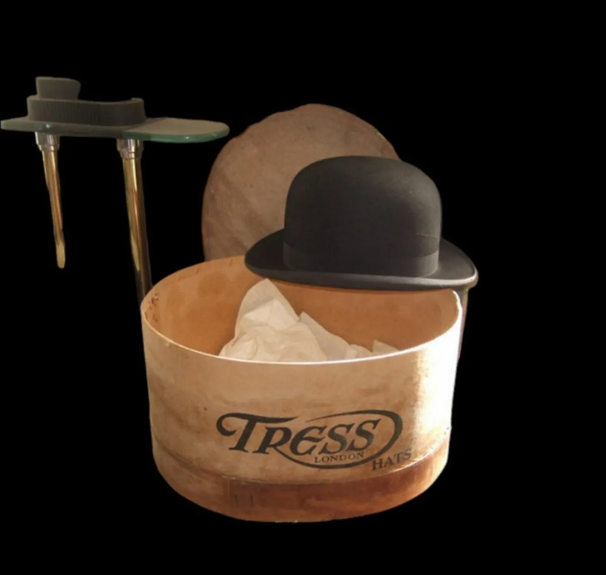 Vintage Bowler Hat & Box - Image 1