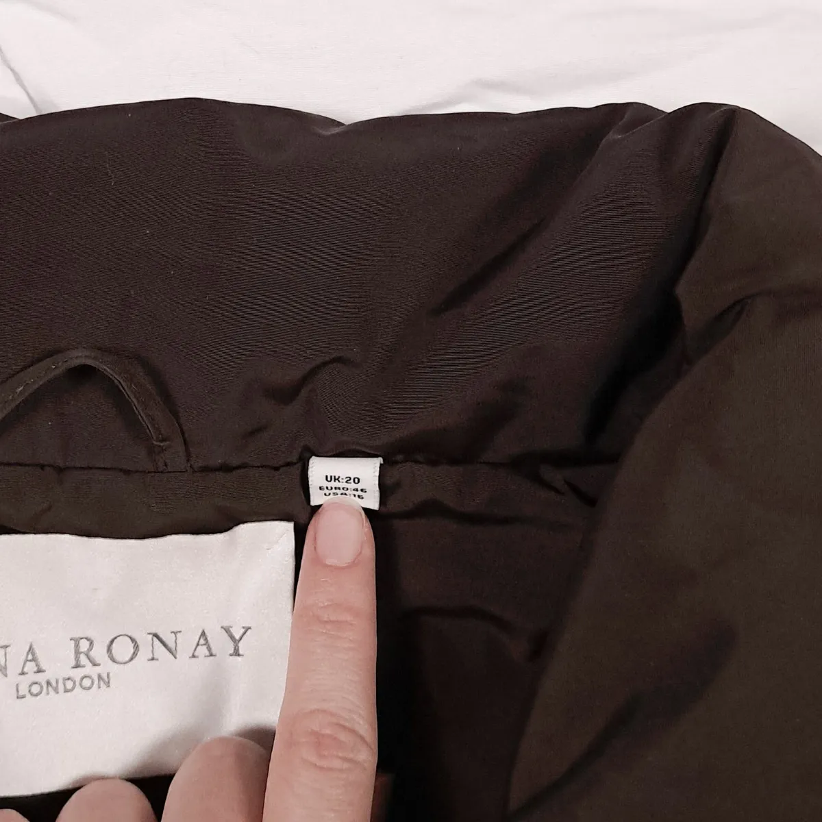 Edina Ronay Dark Chocolate Brown Quilted Coat 20UK - Image 2