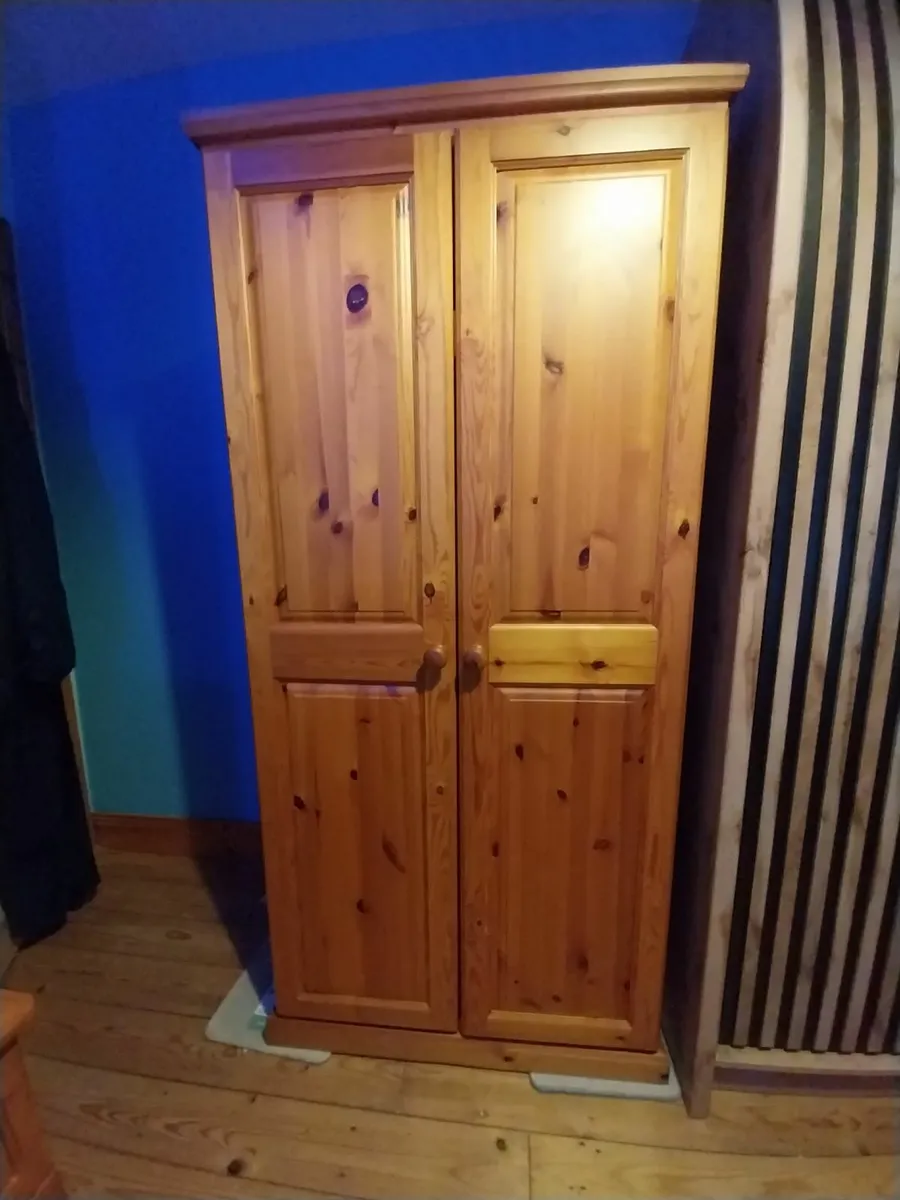 Pine wardrobe and locker - Image 1