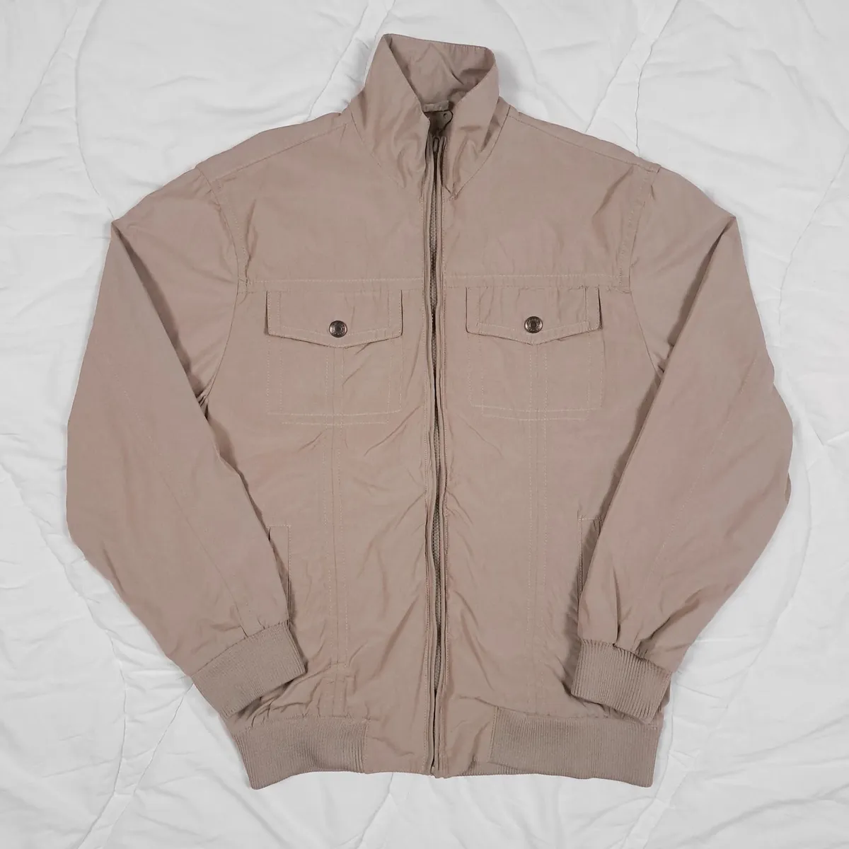 1880 Club Beige Grey Bomber Jacket Mens Boys S - Image 1