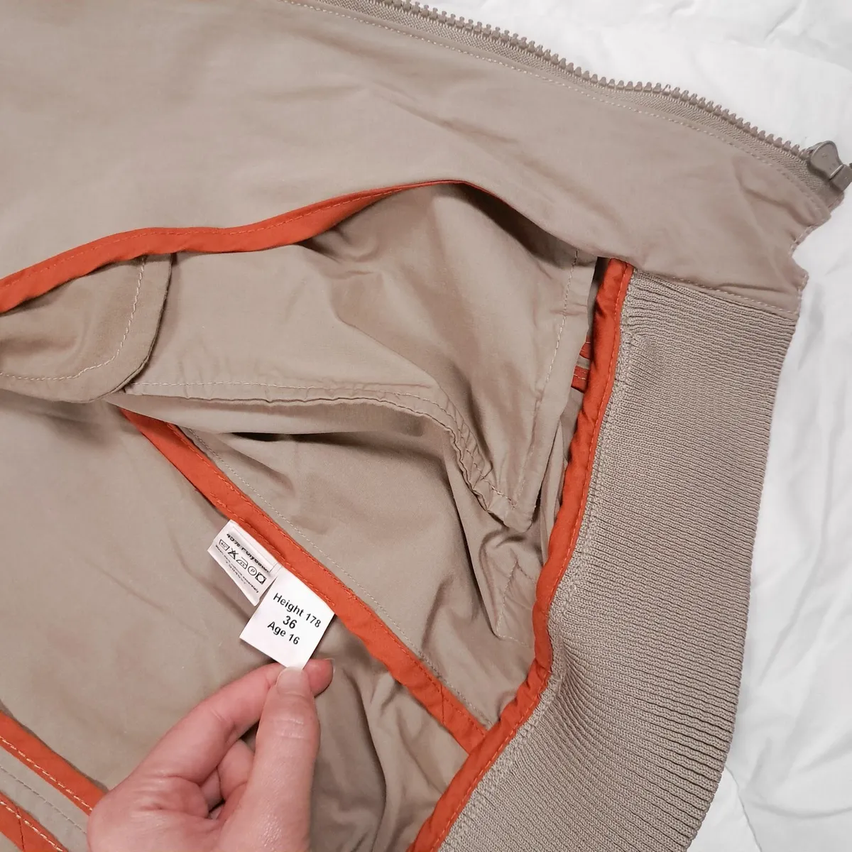 1880 Club Beige Grey Bomber Jacket Mens Boys S - Image 3