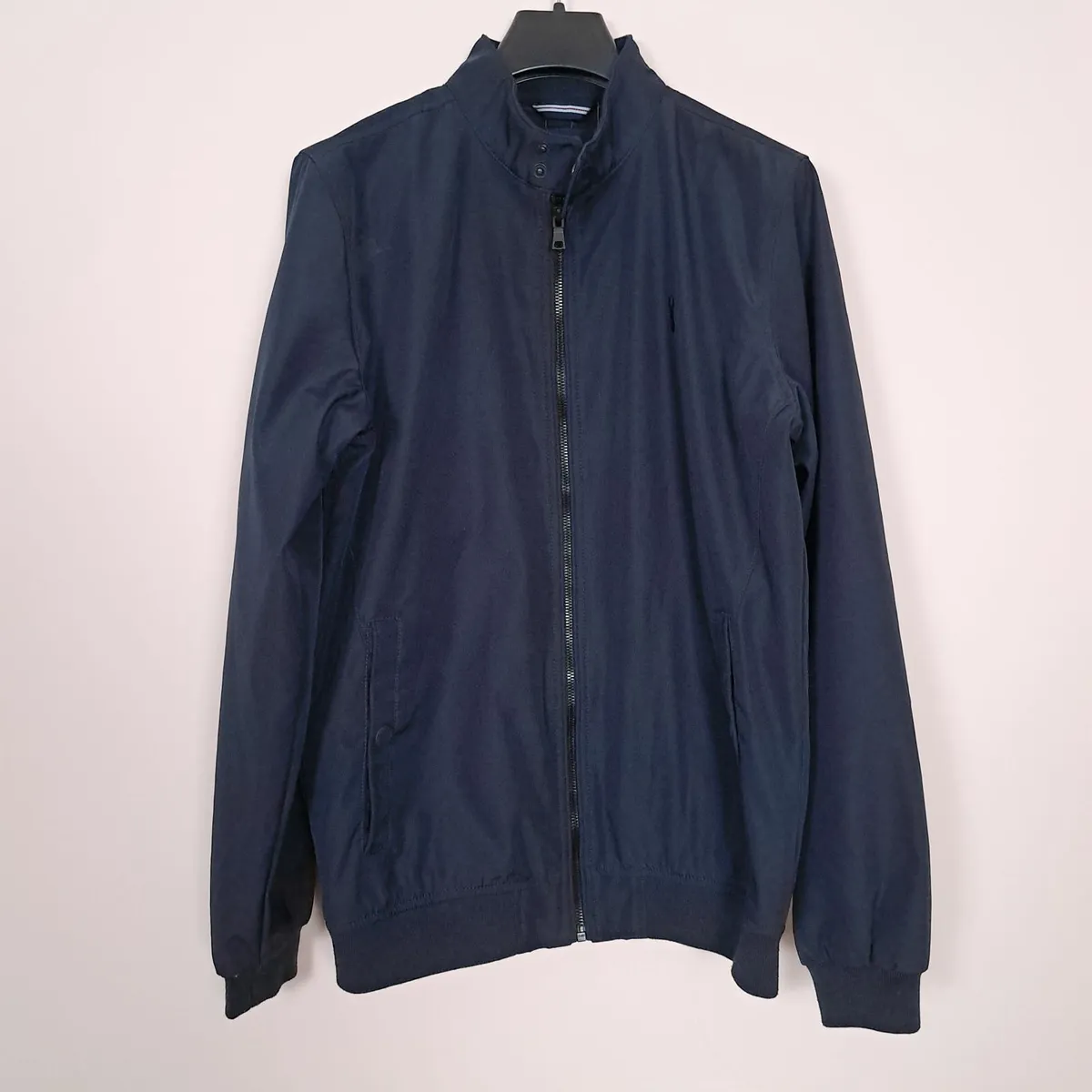 Next Navy Blue Bomber Jacket Mens Boys Size S - Image 3