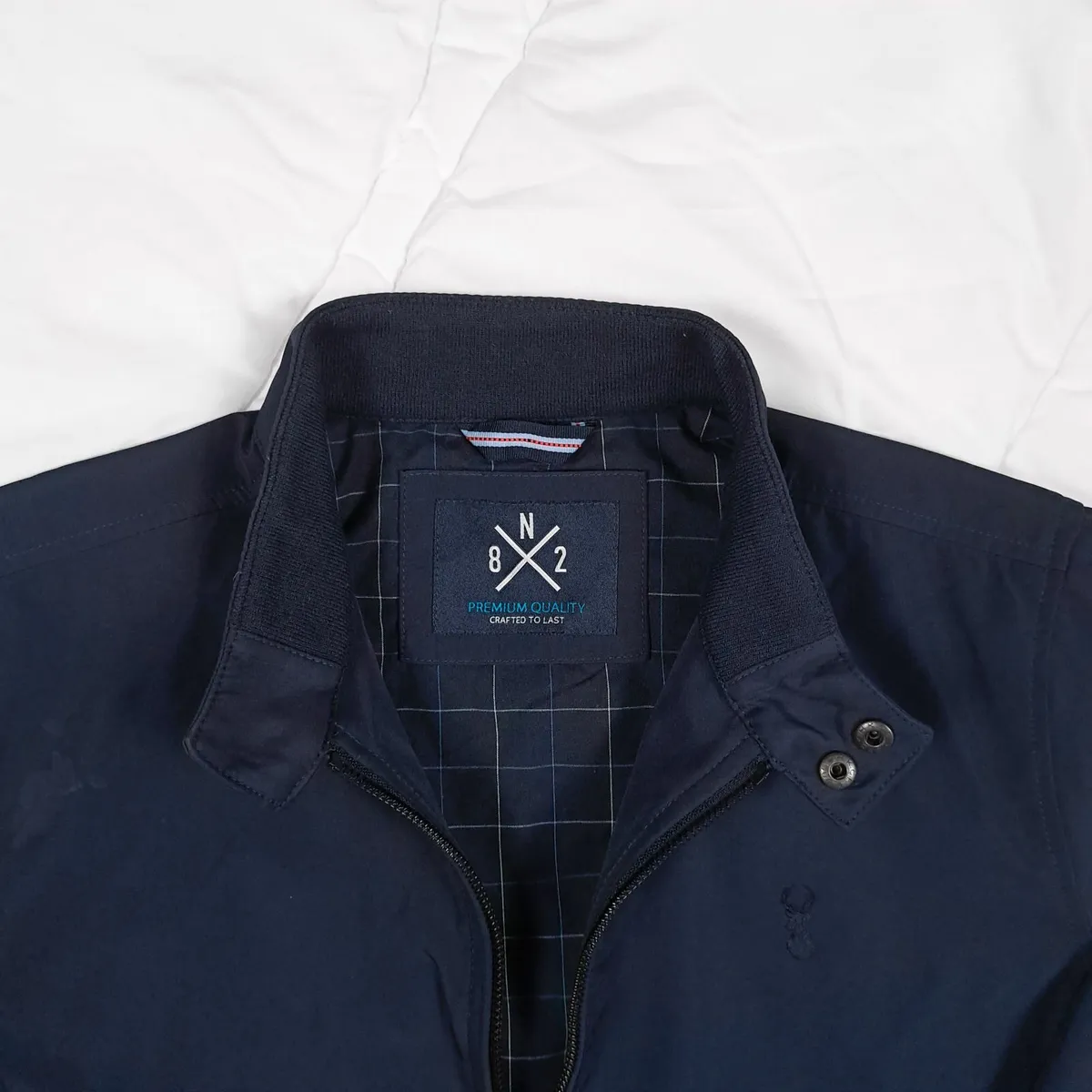 Next Navy Blue Bomber Jacket Mens Boys Size S - Image 4