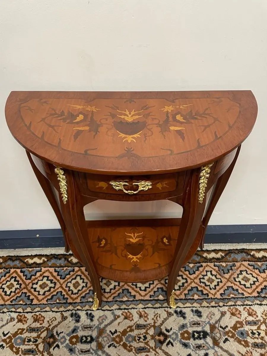 Elegant Parquetry Inlaid Console Table - Image 2