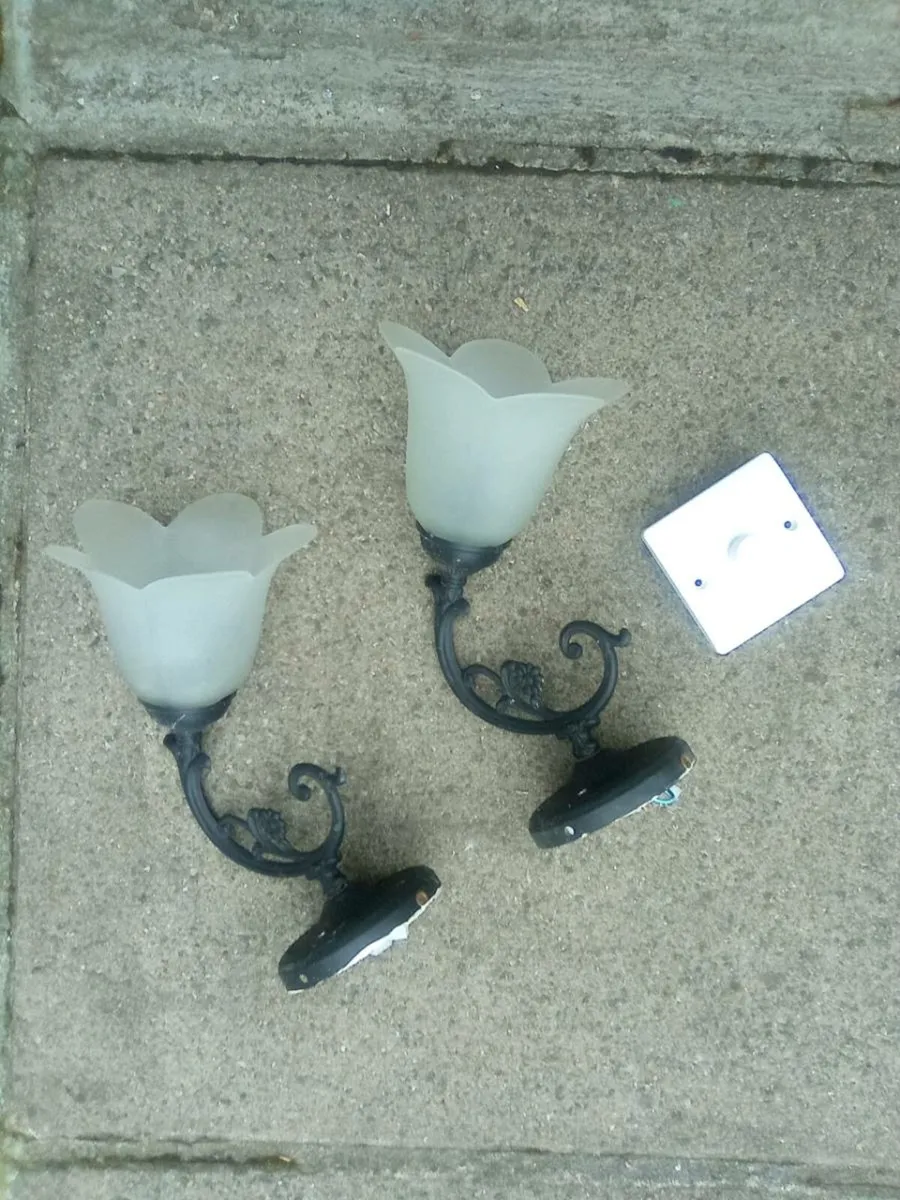 2  WALL  LIGHTS.  AND. A. DIMMER SWITCH - Image 1