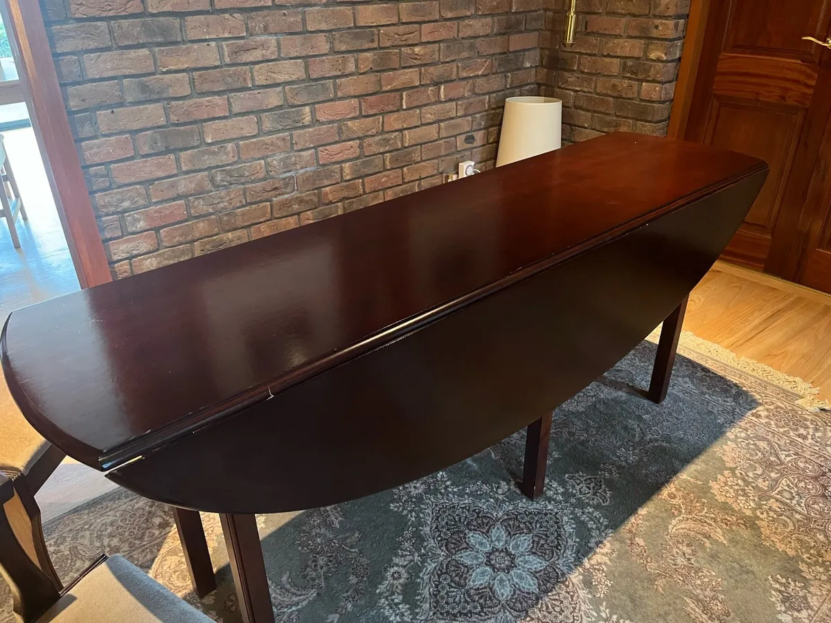 Large Table, 2 Carvers, 6 Chairs - Image 1