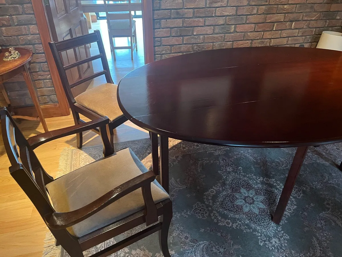 Large Table, 2 Carvers, 6 Chairs - Image 2