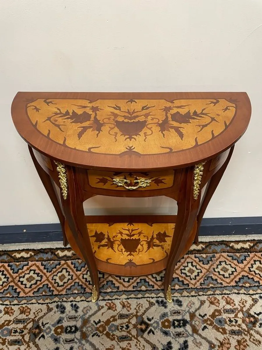 Very Nice Parquetry Inlaid Console Table - Image 2