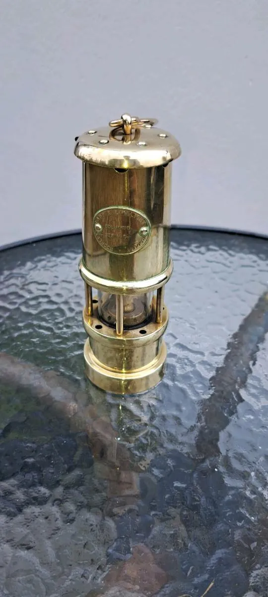 Old brass  miners Iamp - Image 1