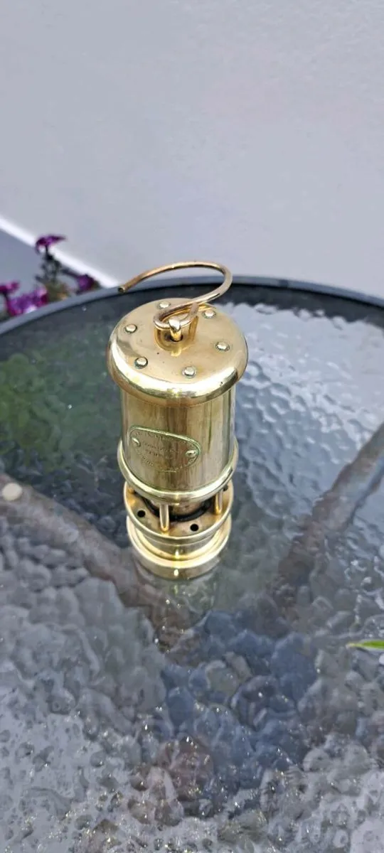 Old brass  miners Iamp - Image 2