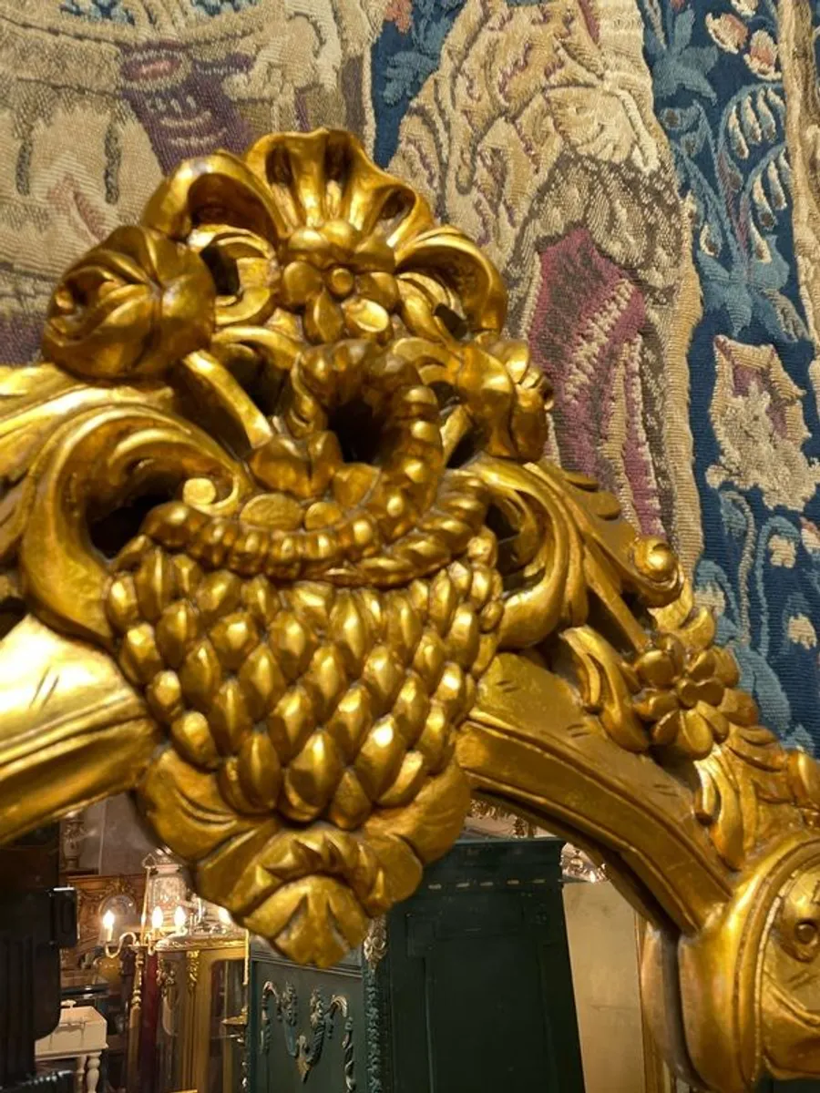 Beautiful Large Freestanding Gilt Wood Mirror - Image 2