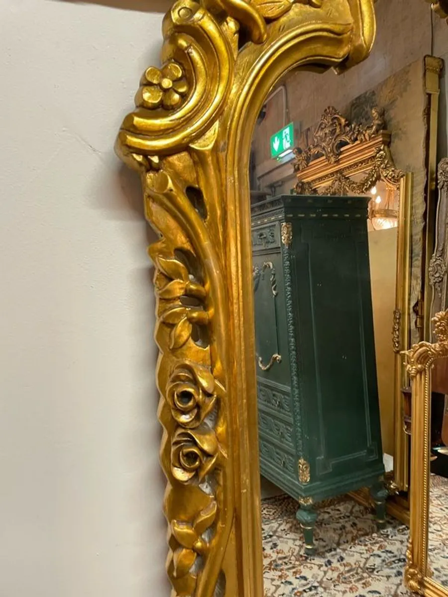 Beautiful Large Freestanding Gilt Wood Mirror - Image 3