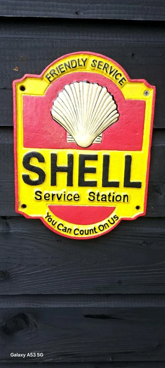 Shell cast iron sign - Image 1
