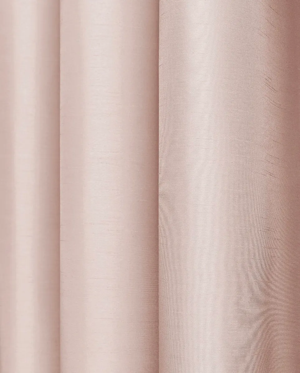 Pink faux silk curtains - Image 3
