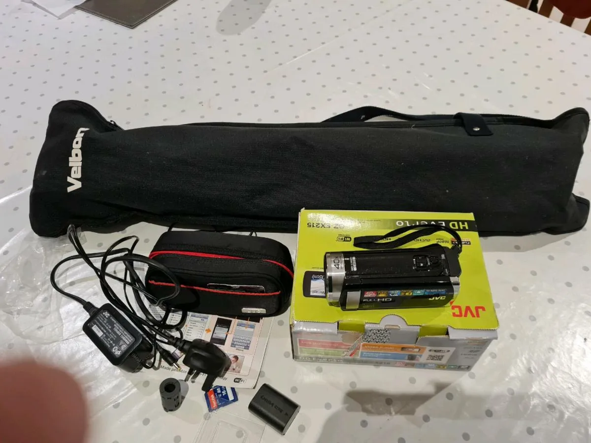 JVC Camcorder and Tripod - Image 2