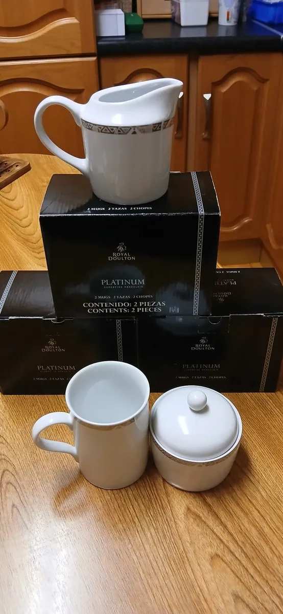 Royal  doulton mugs &cream jug and sugar bowl - Image 1