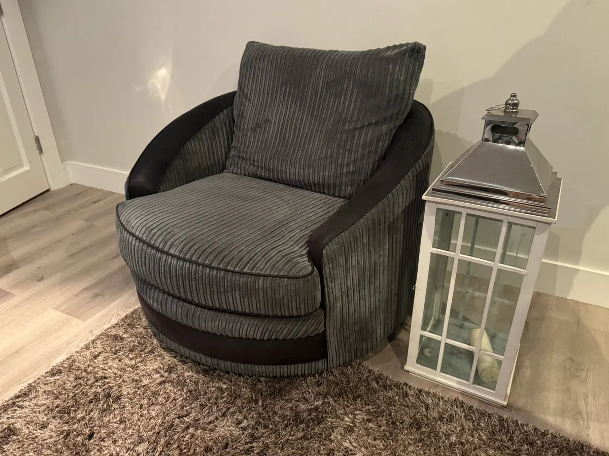 DFS Fabric corner suite+love chair+footstool - Image 2