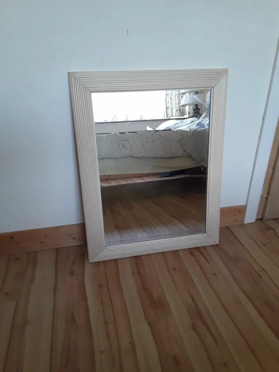 Very heavy large mirror rivet frame cream colour - Image 1