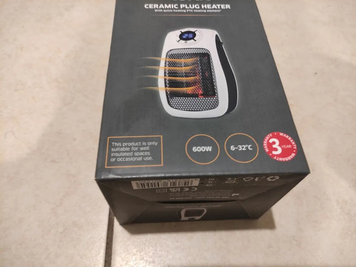 Brand New Ceramic Plug Heater - White - Image 2