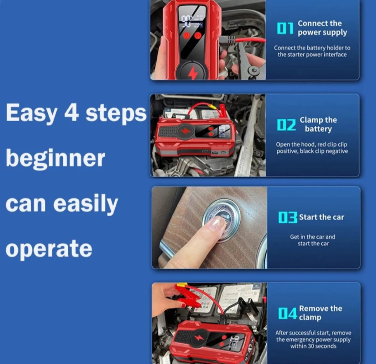 NEW Portable Car Battery Jump Starter Pack - Image 3