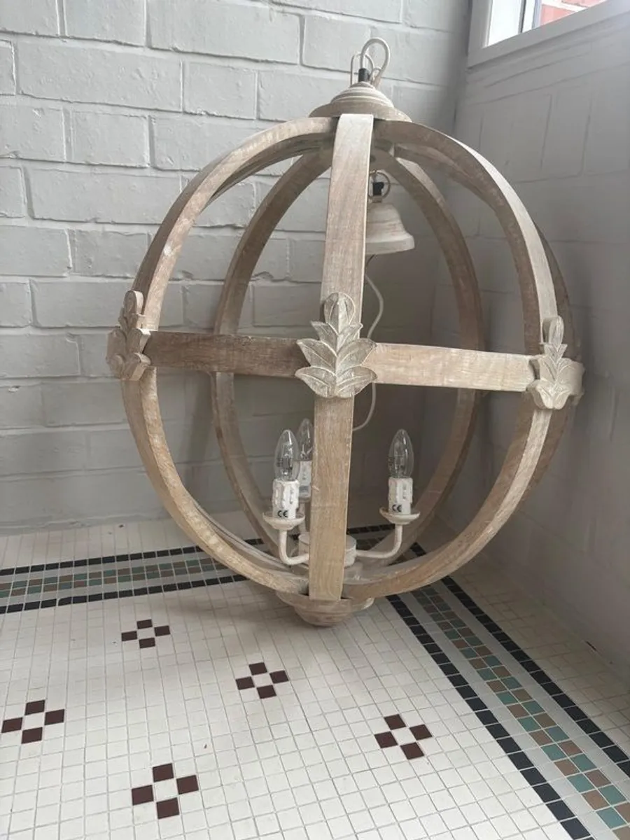 Javier large wooden pendant light - Image 1