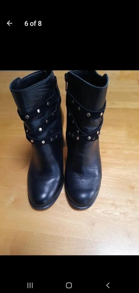 Black leather studded ankle boots 6 - Image 2