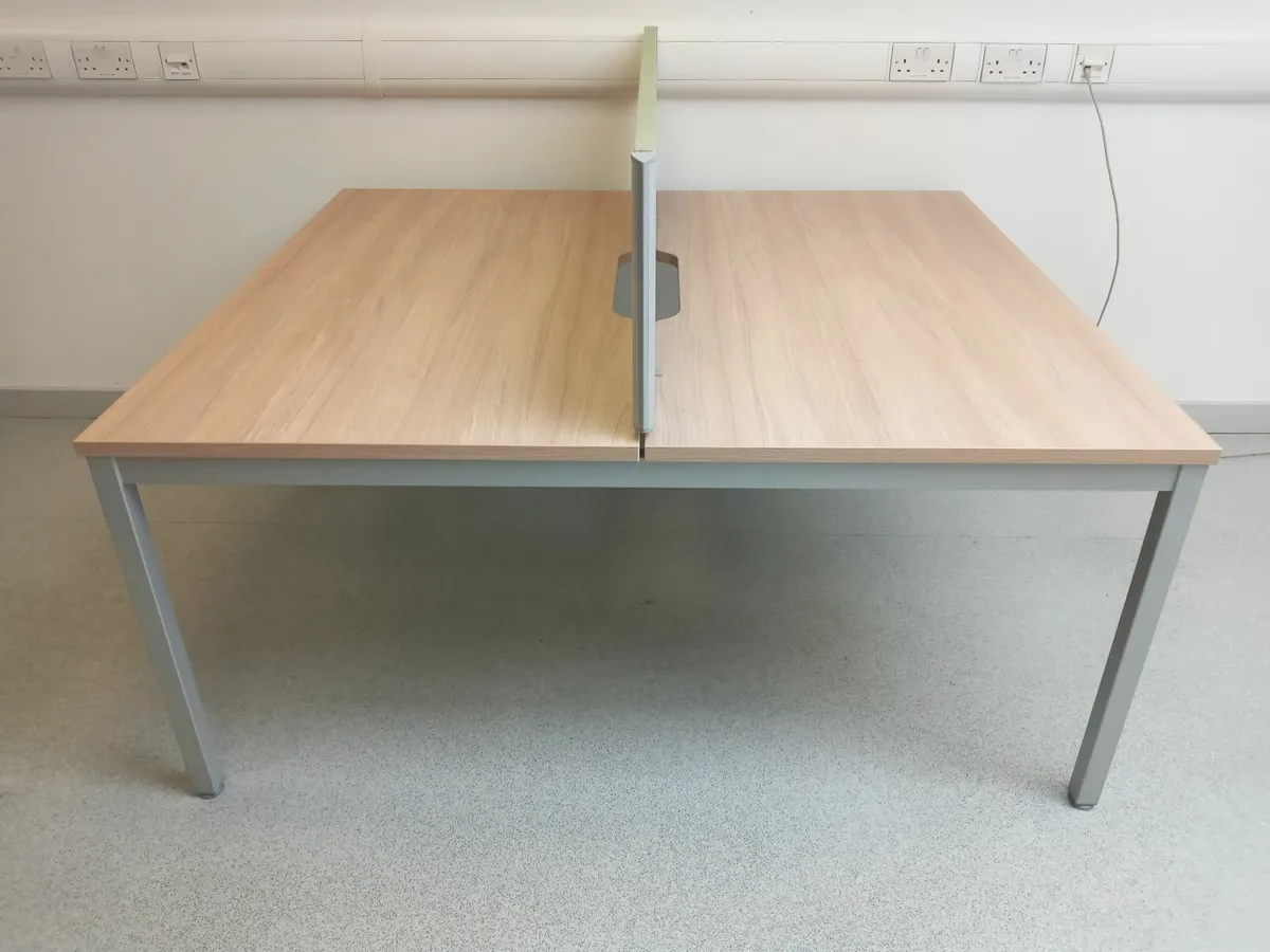 Set of 2 Office Desks with Dividers - Image 2
