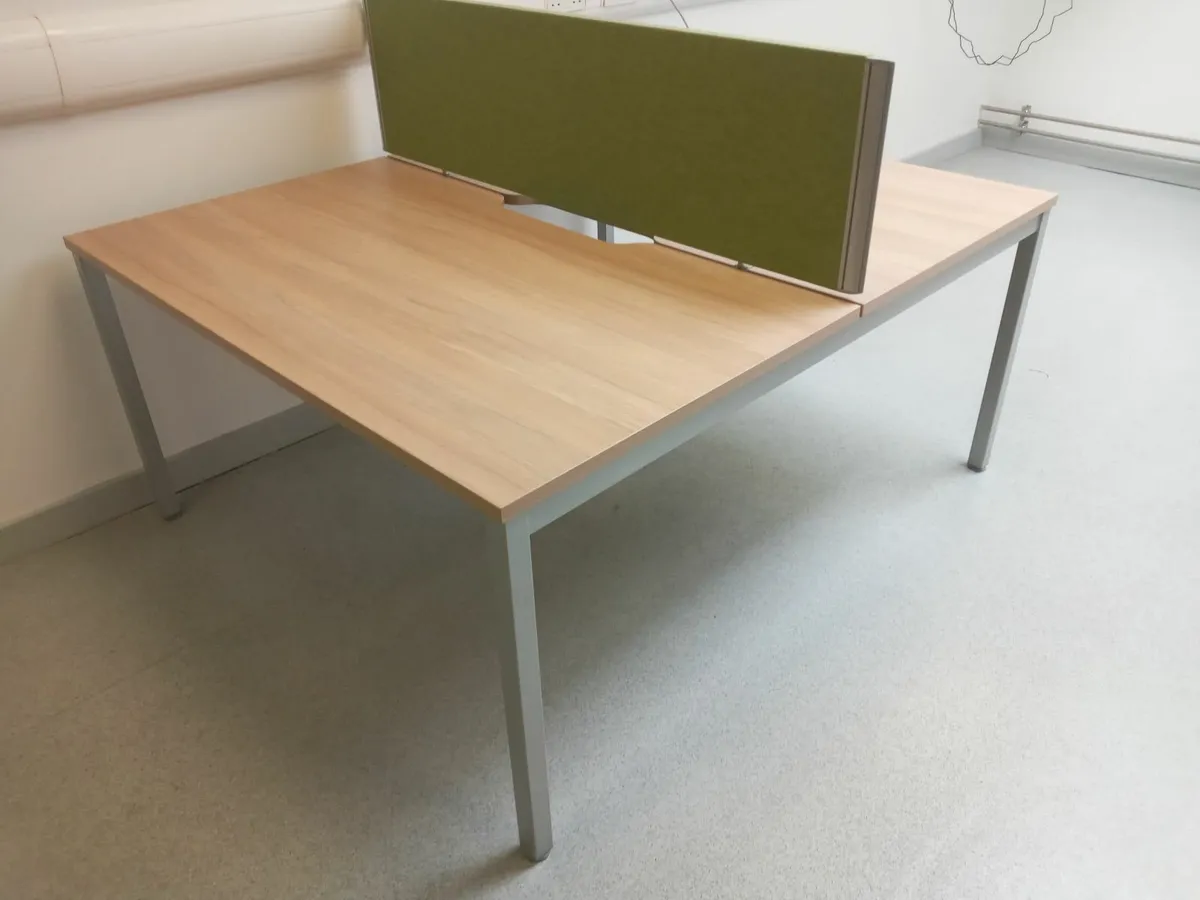 Set of 2 Office Desks with Dividers - Image 3