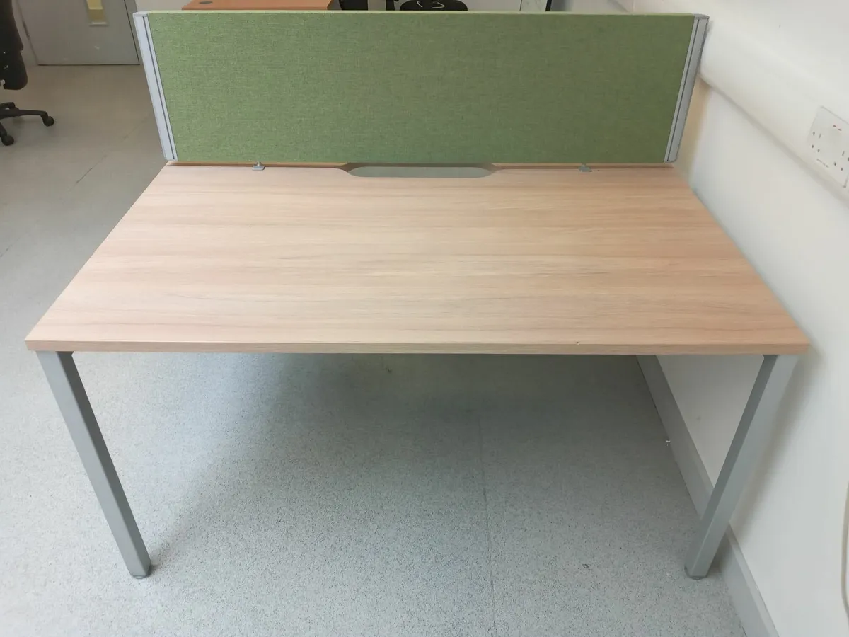 Set of 2 Office Desks with Dividers - Image 4