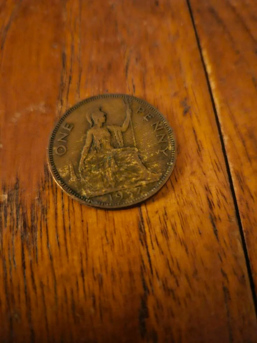 Vintage English Penny 1937 - Image 3