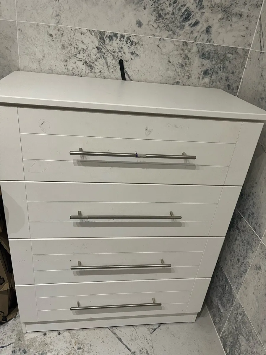 White wardrobe & Chest of drawers for sale - Image 2