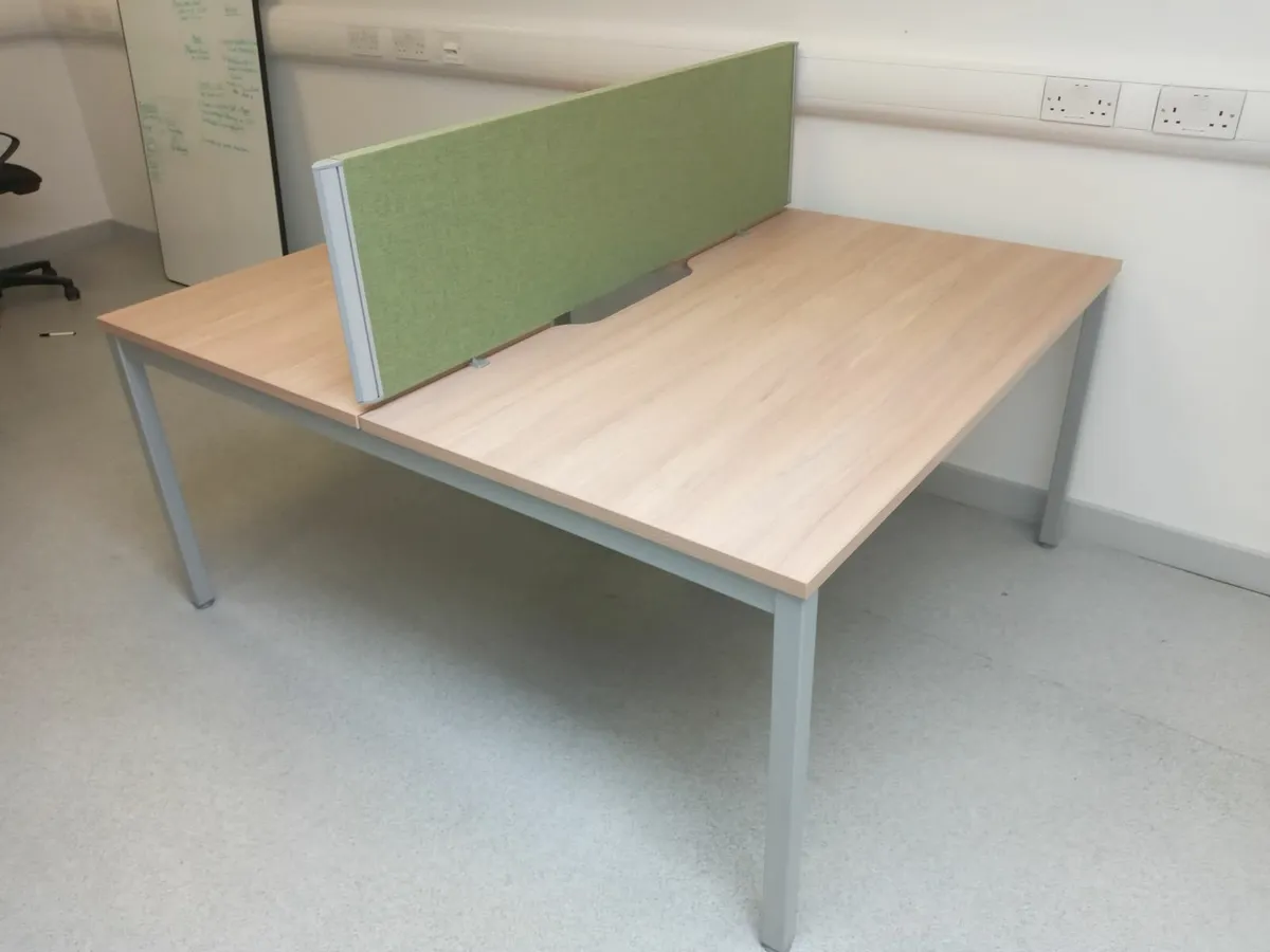 Set of 2 Office Desks with Divider - Image 1