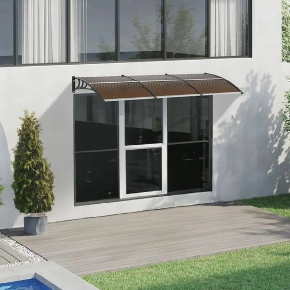 Window Door Awning Canopy 40" x 120", UPF 50+ Poly - Image 1