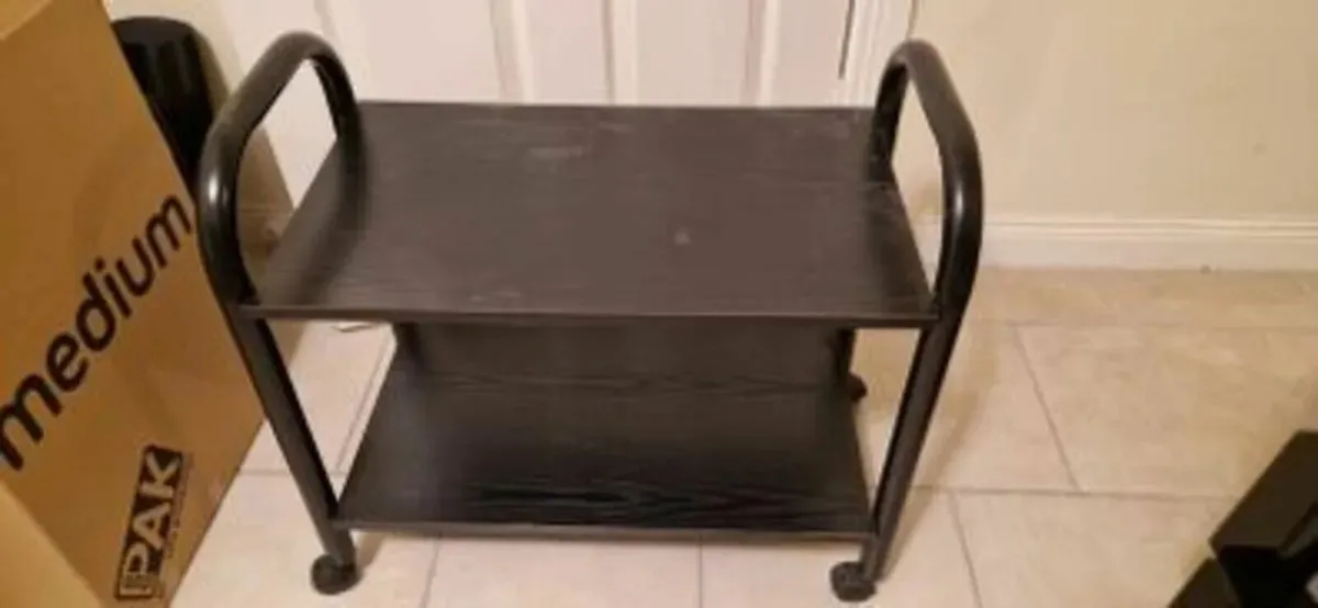 Wooden Trolley on Wheels, Black