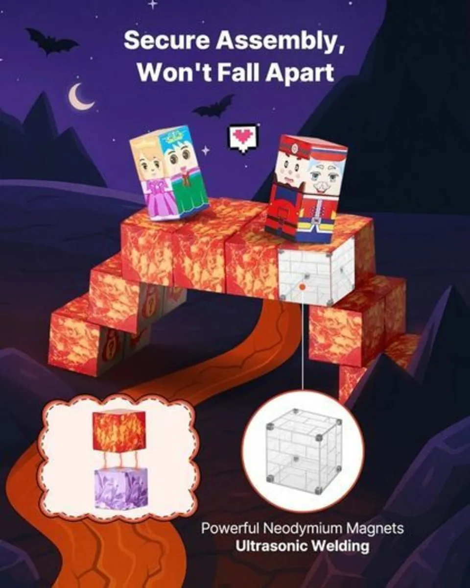 Magnetic Blocks 100 PCS Dark Castle Set STEM Monte - Image 3