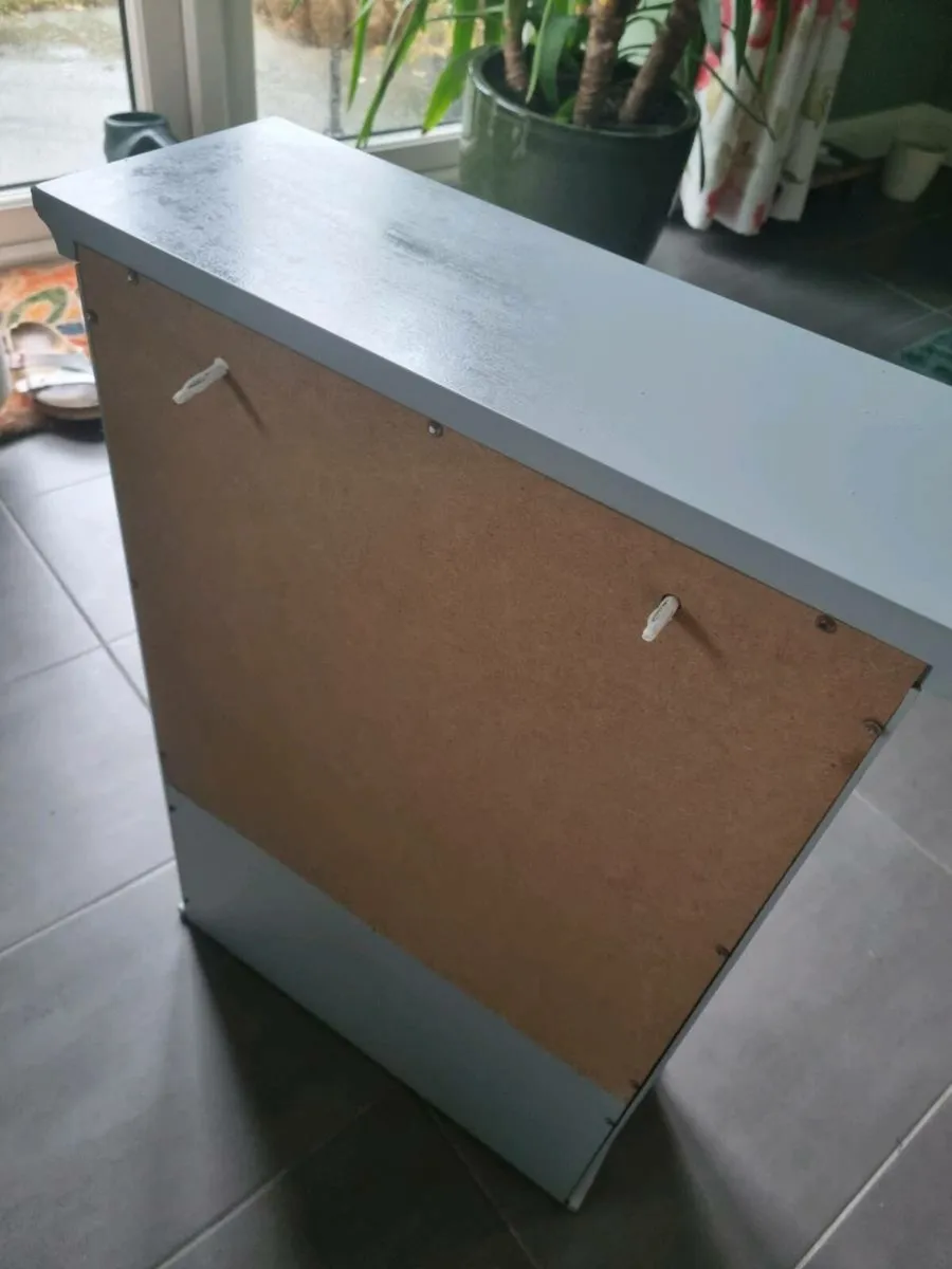 Light Grey cupboard with mirror - Image 3