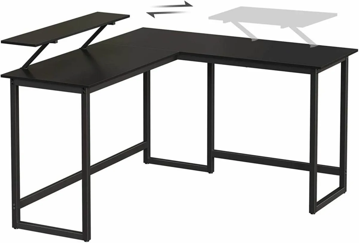 New L-Shaped Computer Desk (Black) - FREE P&P - Image 2